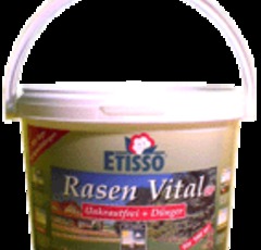 Оптимальная комбинация удобрения для газона и средства для уничтожения сорняков ETISSO Rasen Vital UF